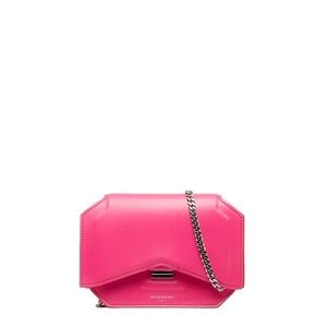 Givenchy Bow Cut Chain Shoulder Bag Leather Shocking Pink